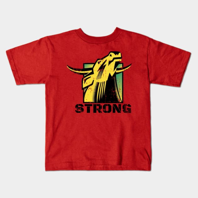 STRONG BULL BODYBUILDING Kids T-Shirt by MuscleTeez